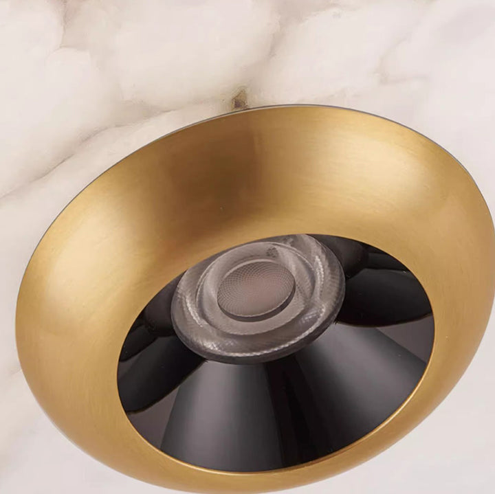 Lustre LED en aluminium et fer avec marbre rond minimaliste moderne pour salon 
