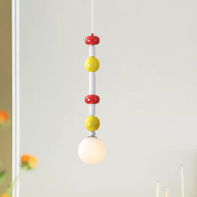Lámpara colgante de vidrio de frutas teñidas escandinavo contemporáneo de hierro con 1 luz para dormitorio 