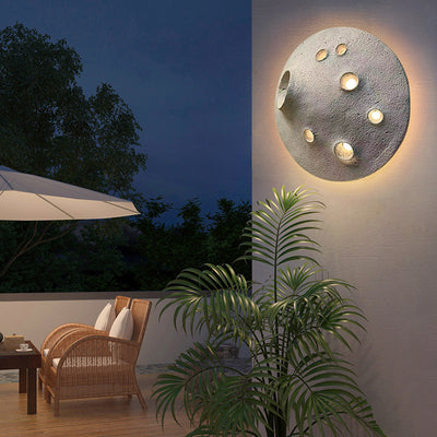 Applique murale LED en béton lunaire étanche et créative contemporaine pour jardin 