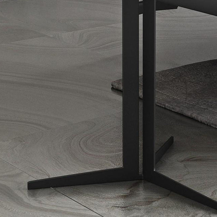 Mesa de Centro Moderna de Lujo Redonda de Acero al Carbono para Sala de Estar 