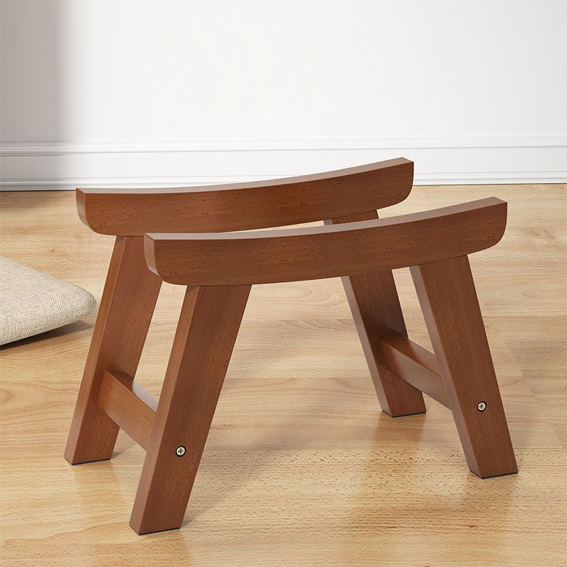 Moderner minimalistischer quadratischer Schuhbank-Hocker aus Kautschukholz mit Baumwoll-Leinen-Kissen für das Wohnzimmer 