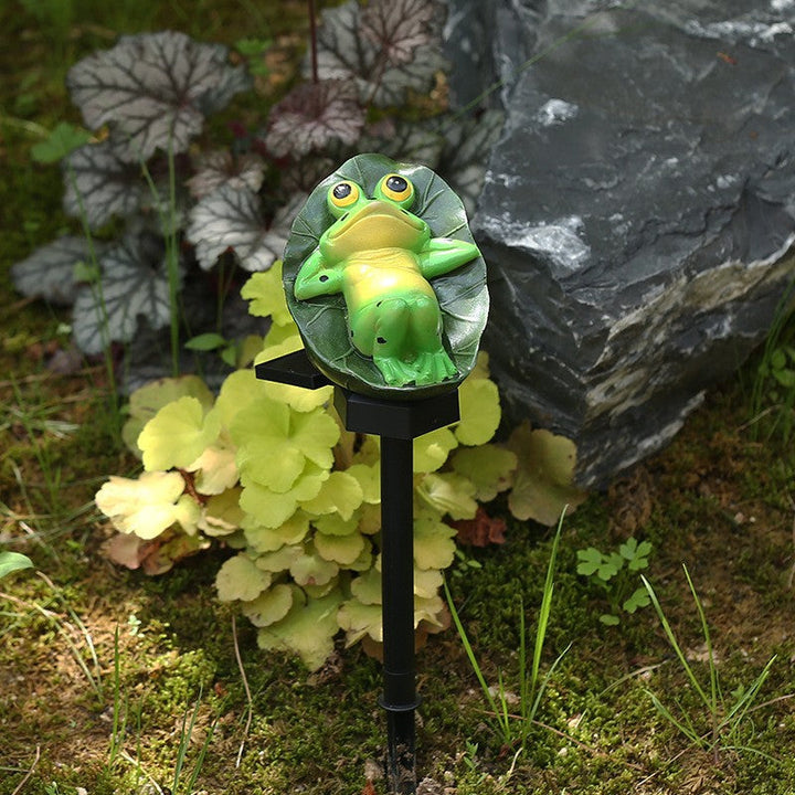 Éclairage paysager LED solaire étanche en résine plastique PP Art Déco moderne en forme de grenouille pour jardin 