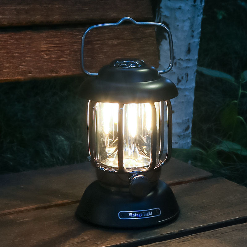 Luz de camping al aire libre USB LED ABS de hierro cilíndrico impermeable minimalista moderna para patio exterior 