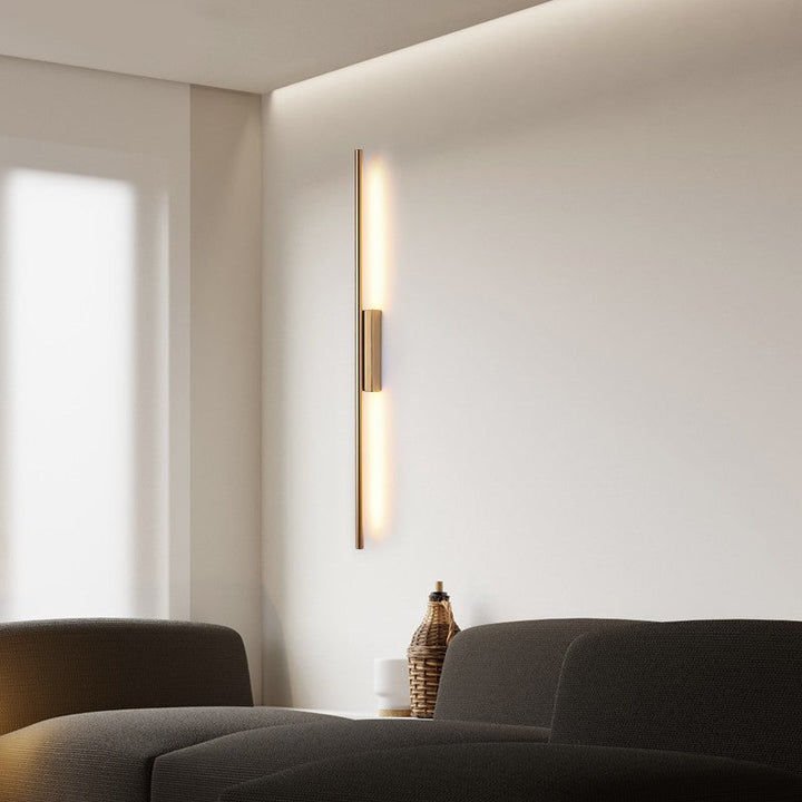 Moderne minimalistische Streifen Kupfer PC LED Wandleuchte Lampe für Wohnzimmer 