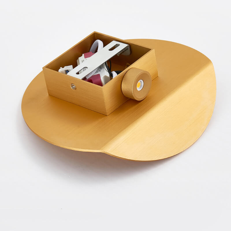Dänische minimalistische Wandleuchte aus gebürstetem Aluminium mit gefaltetem LED-Disc 