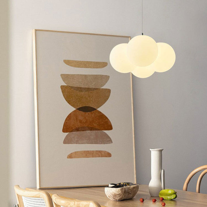 Lustre moderne minimaliste à bulles rondes en matériel PE 4/8 lumières pour salon 