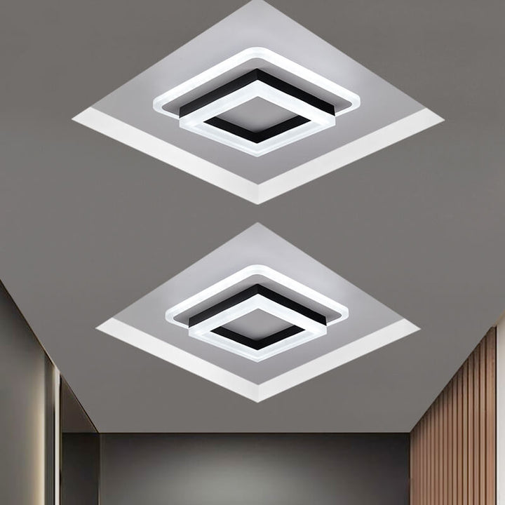 Luz de techo LED de montaje empotrado de hierro acrílico simple nórdico cuadrado círculo 