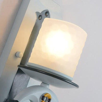 Aplique de pared de ancla de barco de hierro resina nórdica mediterránea de 1/2 luces 