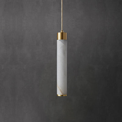 Moderne minimalistische Zylinder Kupfer Jade LED Pendelleuchte für Schlafzimmer 