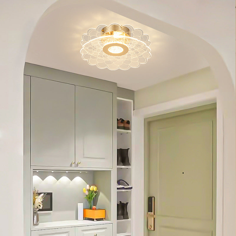 Moderne minimalistische Blumen-Metall-Acryl-LED-Halbeinbau-Deckenleuchte für Schlafzimmer 