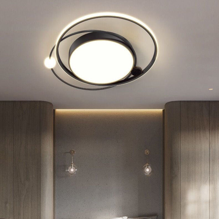 Zeitgenössische Einfachheit Acryl Dual Kreis Ring Hardware LED Unterputz Deckenleuchte für Schlafzimmer 