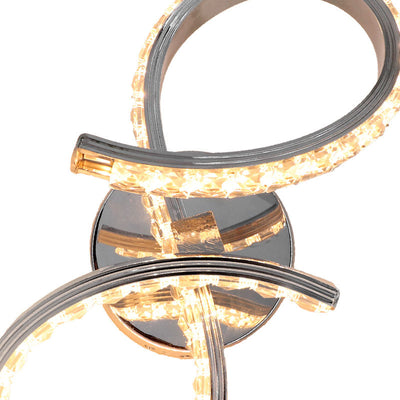 Zeitgenössische kreative Streifen Aluminium Kristall LED Wandleuchte Lampe für Wohnzimmer 