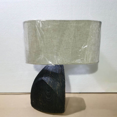 Vintage Wabi-sabi Tree Wood Pattern Geometric Base Fabric 1-Light Table Lamp