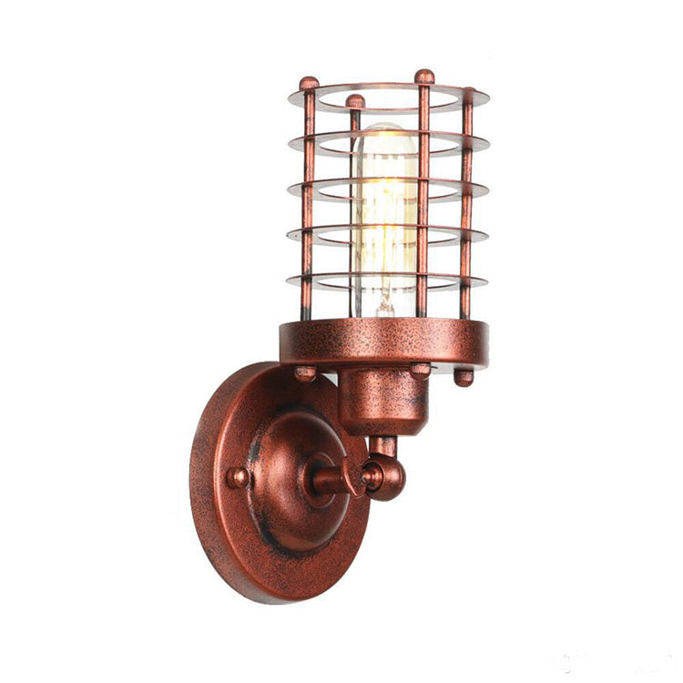 Lampe murale à un feu en fer à cylindre industriel contemporain pour couloir 