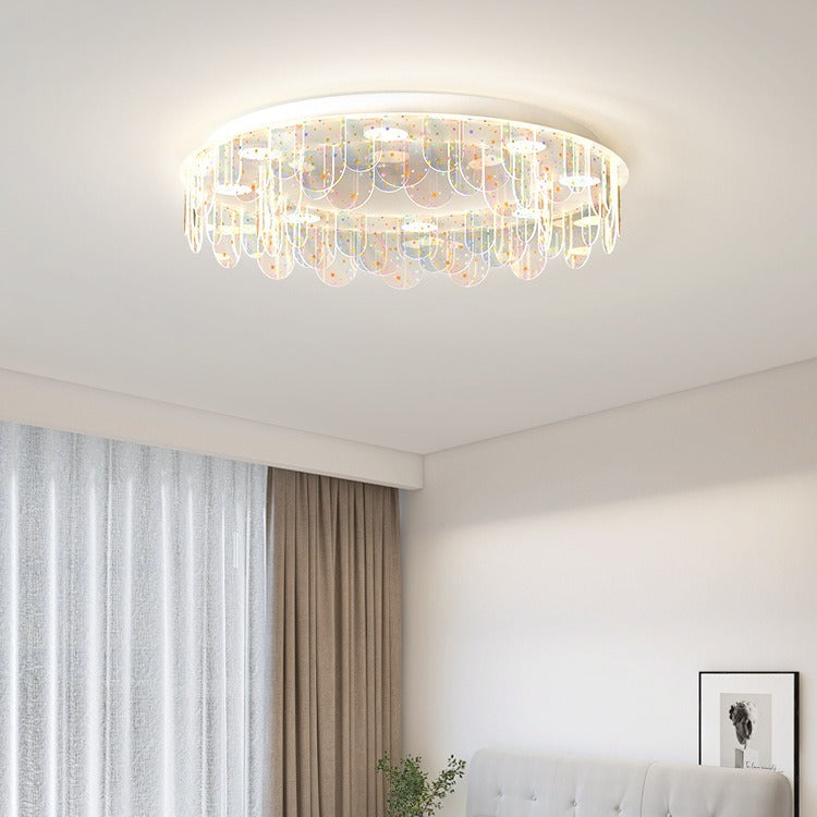 Zeitgenössische kreative Eisen Acryl Runde Wolke Stern Stück LED Unterputz Deckenleuchte für Wohnzimmer 