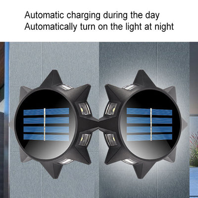 Außen Solar achteckige runde ABS LED Wandleuchte 
