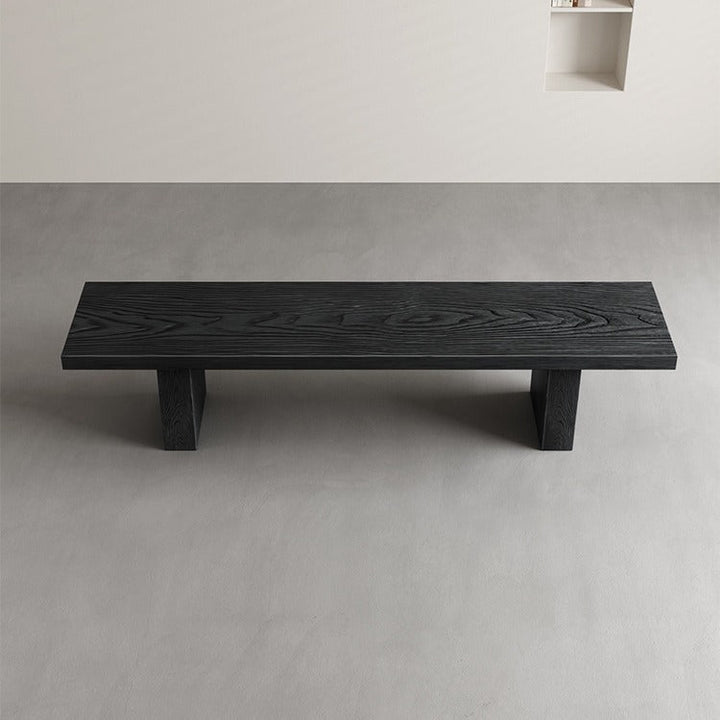 Moderne minimalistische rechteckige Bank aus Kiefernholz für das Wohnzimmer 