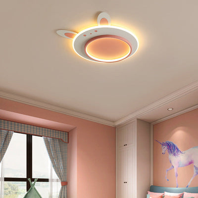 Moderne Einfachheit Kinder Eisen Acryl Kaninchen Runde LED Unterputz Deckenleuchte Für Schlafzimmer 