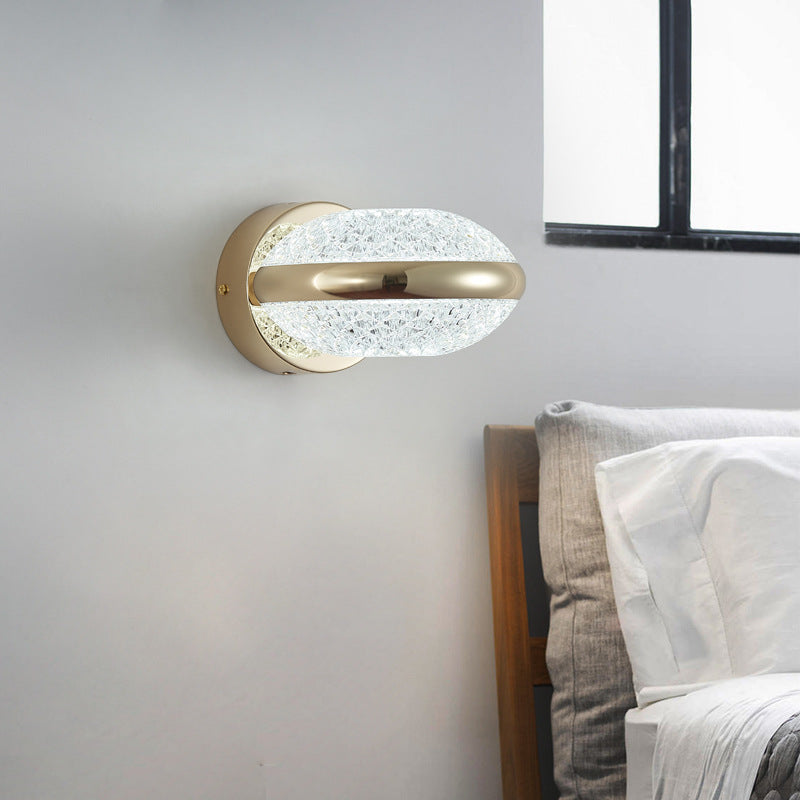 Modern Luxury Iron PMMA Elliptical Round LED Wall Sconce Lamp For Hallway