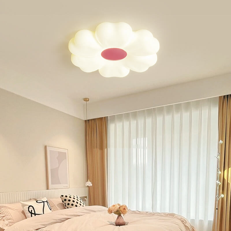 Nordic Minimalist Flower Shape PE Iron LED Flush Mount Ceiling Light