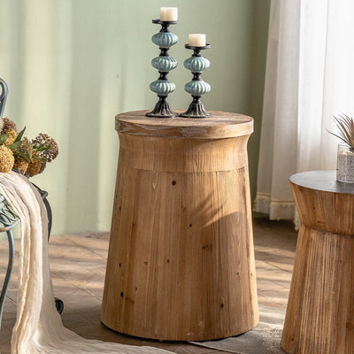Table d'appoint en bois rustique traditionnel avec colonne en bois pour le salon 