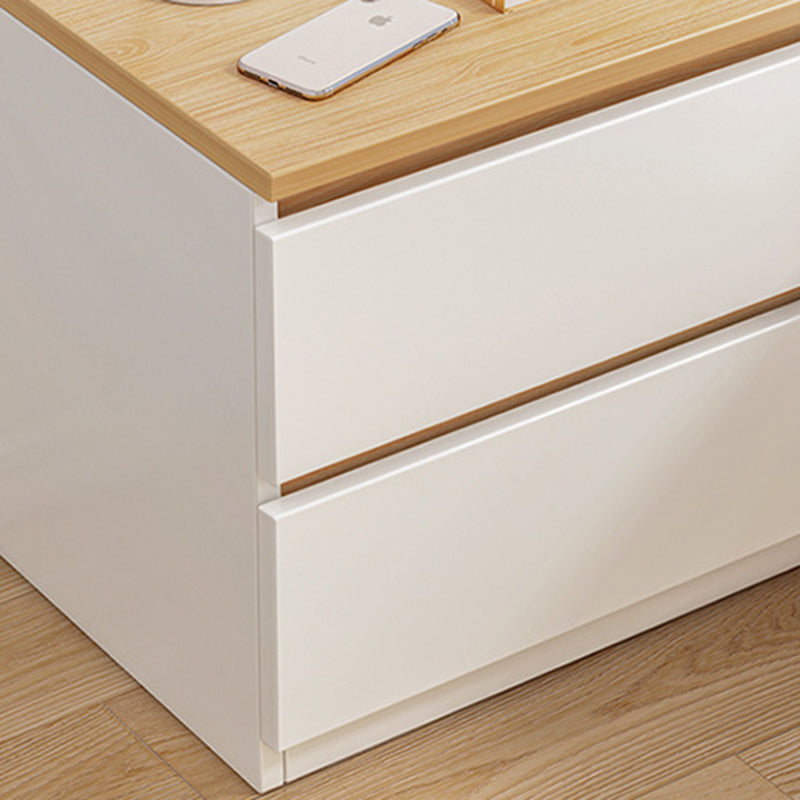 Mesita de noche rectangular minimalista moderna con panel de densidad de 2/3 cajones para el dormitorio 