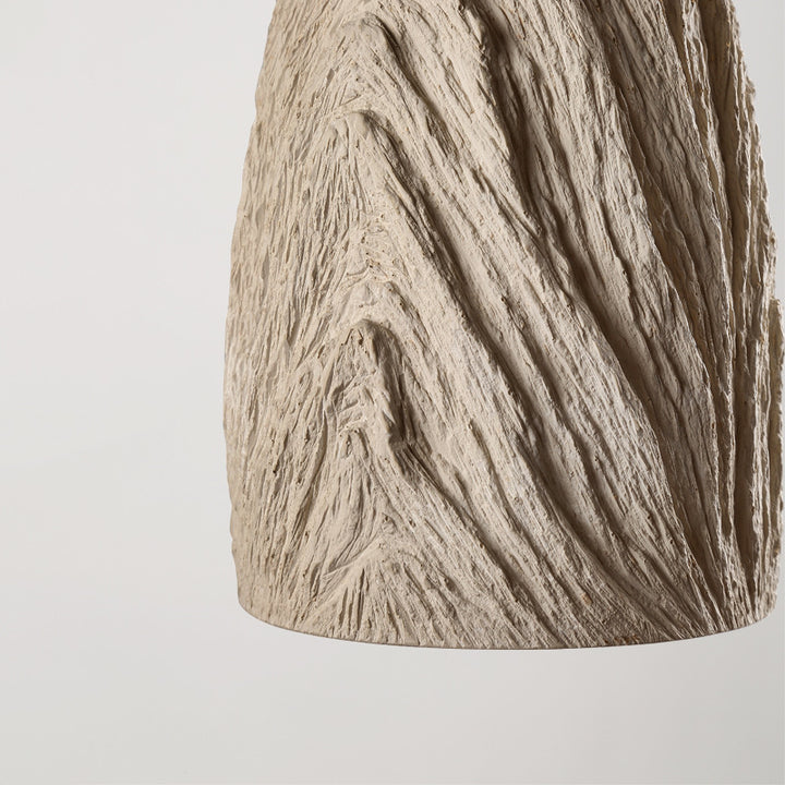 Lampe suspendue à 1 lumière en bois massif en ciment cylindrique traditionnel japonais pour chambre 