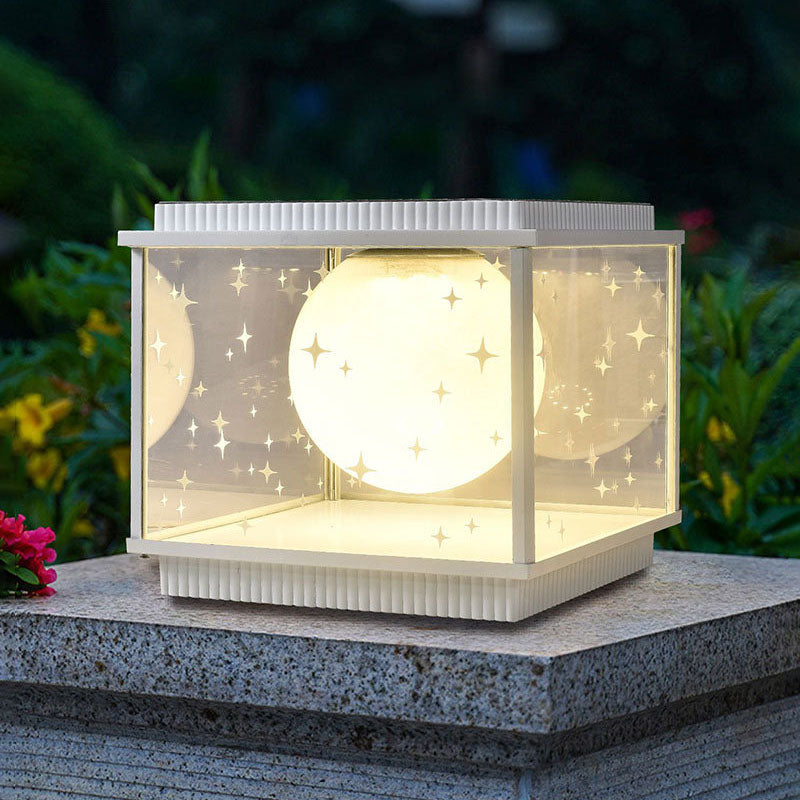 Modern Simplicity Aluminum Alloy Glass Square Ball LED Outdoor Landscape Light For Garden