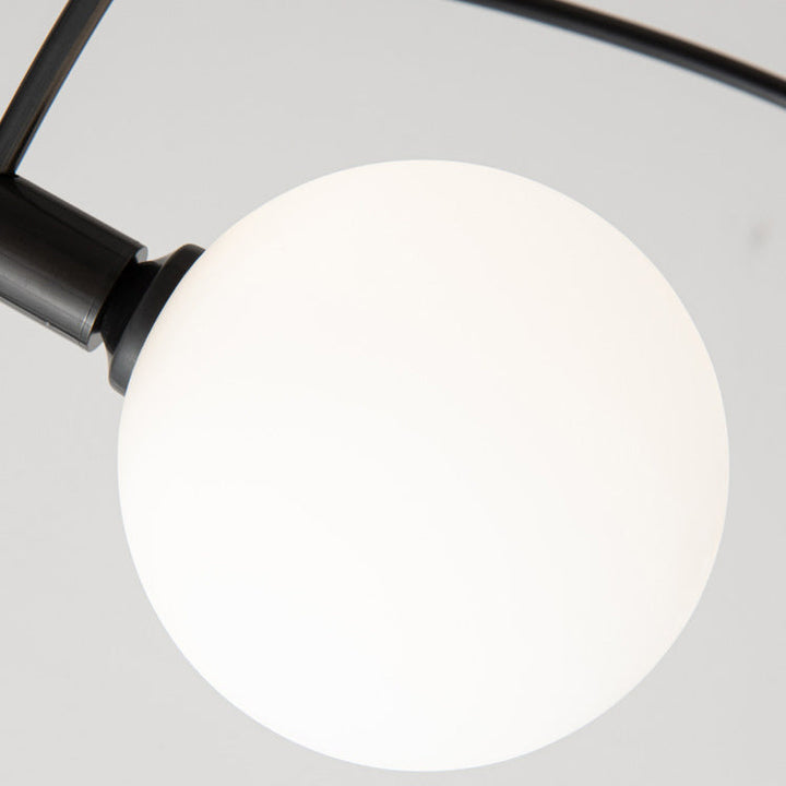 Plafonnier moderne minimaliste à ligne courbe en fer et verre à 5 lumières pour salon 