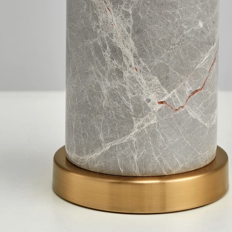 Contemporary Nordic Marble Cylinder 1-Light Table Lamp For Bedroom