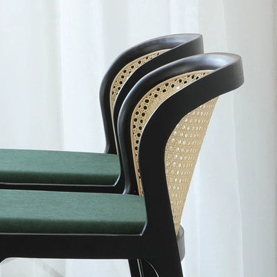 Traditioneller französischer Stoff-Holzrahmen-Barhocker mit Rückenlehne und Fußstütze für das Esszimmer 