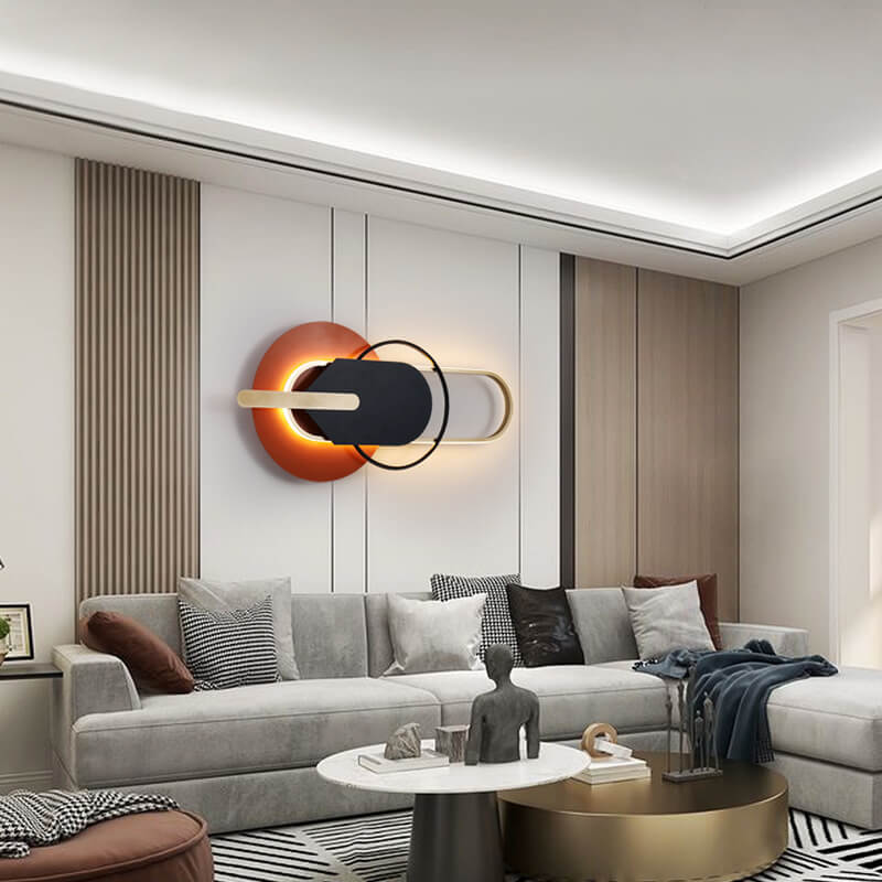 Nordic Light Luxury Circle Ring Geometric LED Wall Sconce Lamp
