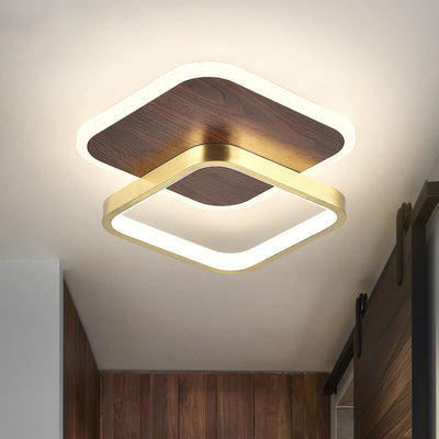 Lumière de Plafond Semi-Encastrée LED Carrée Circulaire en Aluminium Minimaliste Moderne 