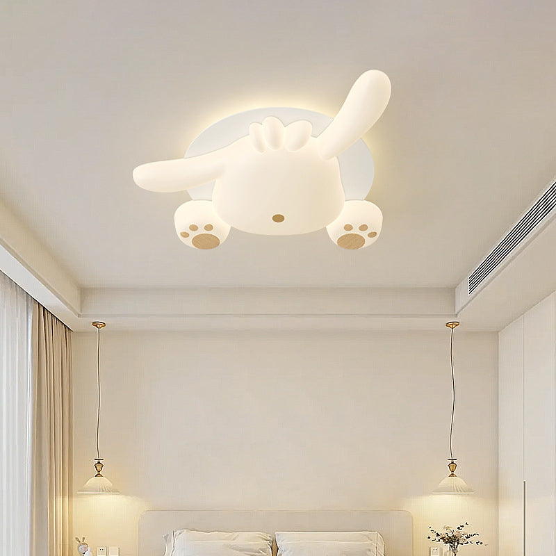 Zeitgenössische kreative Bär Eisen Kunststoff LED Semi-Flush Mount Deckenleuchte für Wohnzimmer 