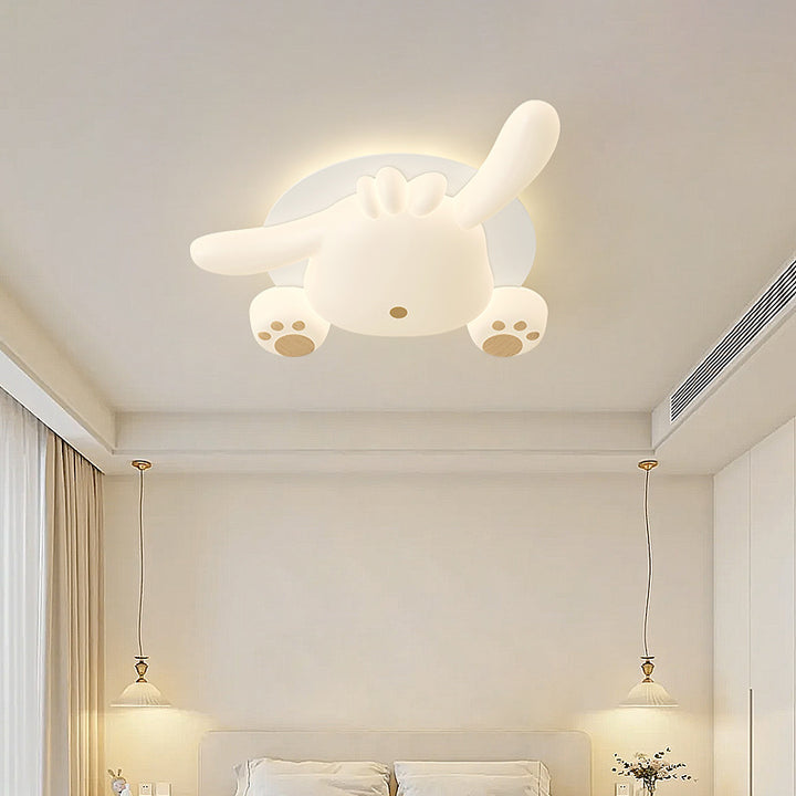 Zeitgenössische kreative Bär Eisen Kunststoff LED Semi-Flush Mount Deckenleuchte für Wohnzimmer 