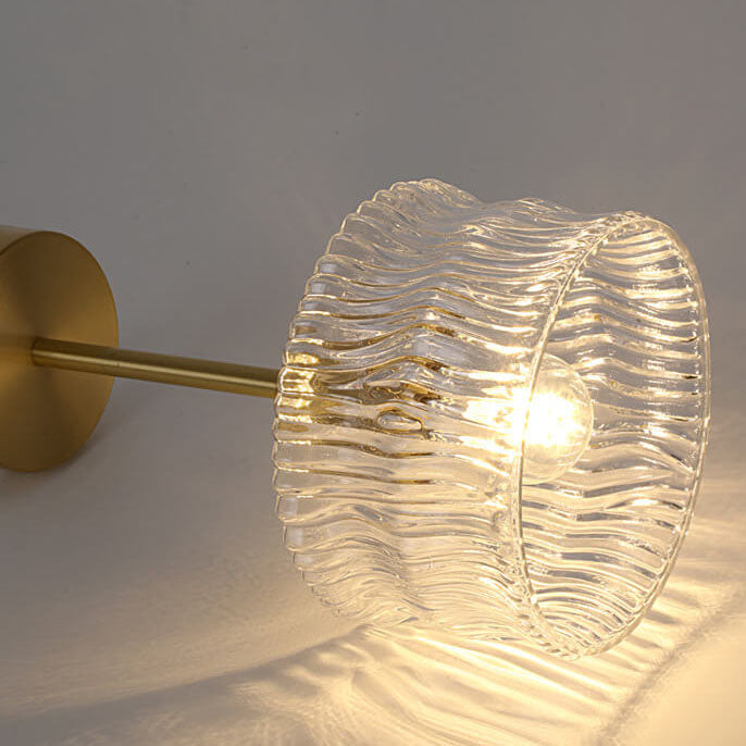 Moderne Luxus Messing Glas Blumenförmige 1-Licht Semi-Flush-Montage Deckenleuchte 