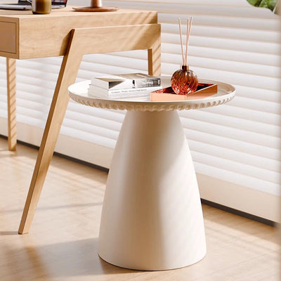 Table d'appoint moderne minimaliste ronde en plastique PET à 1 pied pour salon 