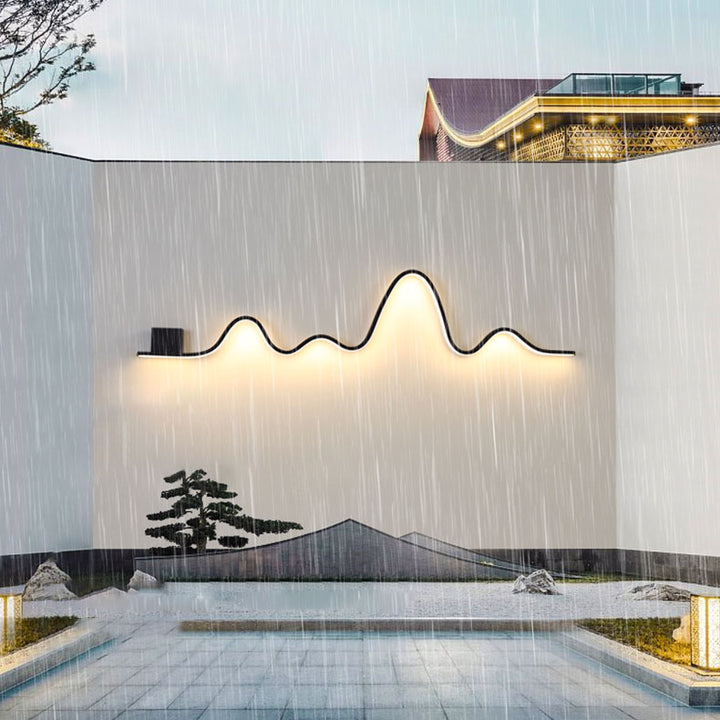 Applique Murale LED en Bande Solaire Imperméable Minimaliste Moderne en Fer Aluminium Silice pour Patio Extérieur 