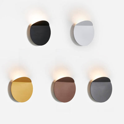 Danish Minimalist Brushed Aluminum Folded Disc LED Wall Sconce Lamp