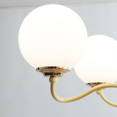 Moderner Mid-Century runder Kronleuchter aus Eisenglas mit 3/5/8 Lichtern für Schlafzimmer 