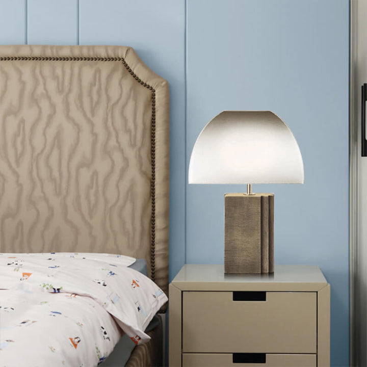 Lámpara de Mesa de 1 Luz con Base de Resina de Tela Gradiente Transicional Moderna para Dormitorio 