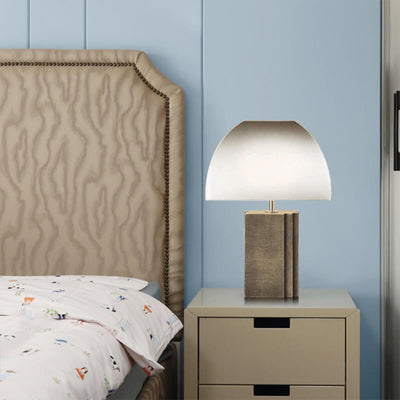 Modern Transitional Gradient Fabric Resin Base 1-Light Table Lamp For Bedroom