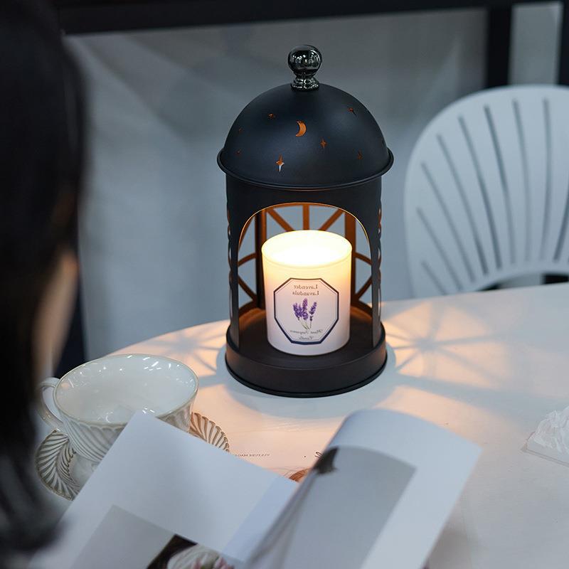 Lampe de table en métal contemporaine Creative Castle 1 lumière pour faire fondre la cire aromatique pour chambre à coucher 