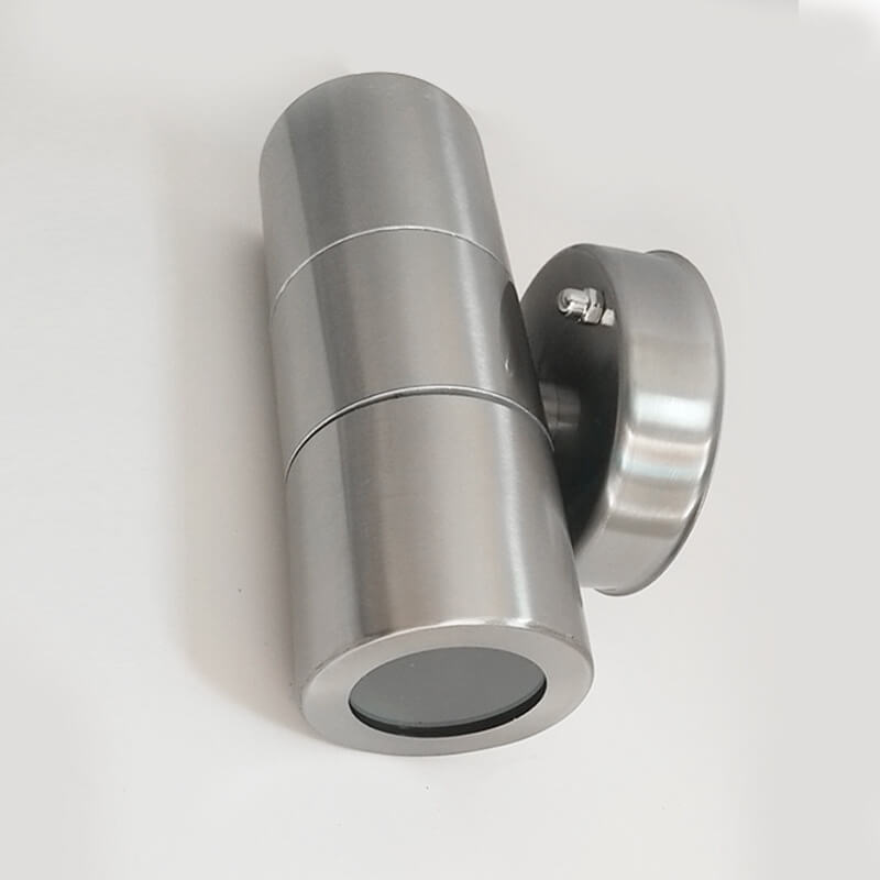Modern Minimalist Stainless Steel Glass Cylinder 2-Light Wall Sconce Lamp For Hallway