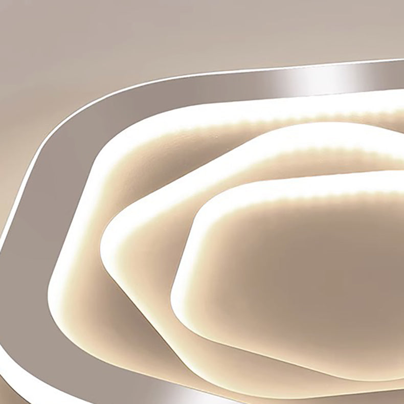 Plafonnier LED en forme de nuage avec fleur en fer rose de simplicité contemporaine pour salon 
