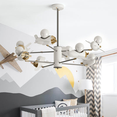 Candelabros de LED de avión de hierro contemporáneo creativo para dormitorio 