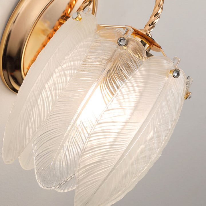 Französische kreative Cremefederzylinder-Glaseisen-1-Licht-Wandleuchte 
