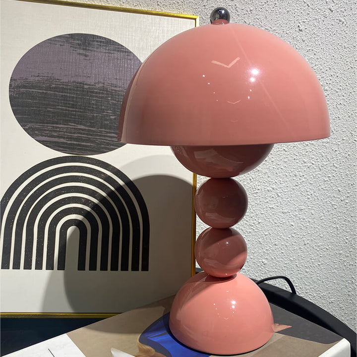 Zeitgenössische nordische Metall-Pilz-Rund-Pod 1-Licht-Tischlampe für das Schlafzimmer 