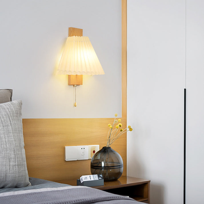 Applique murale contemporaine nordique en fer PVC cubique plissé 1-lumière pour chevet 