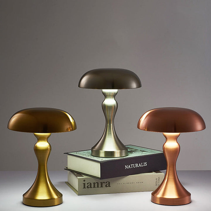 Moderne Art Deco Pilz Acryl Eisen LED Tischlampe für Schlafzimmer 